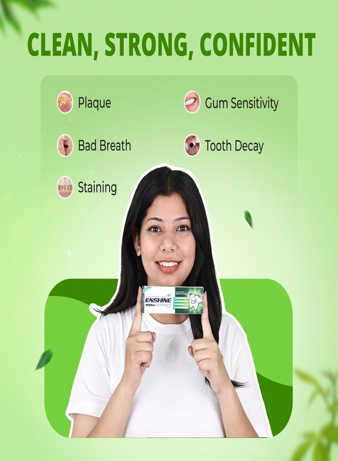 Enshine Herbal Toothpaste | Ayurvedic Formula for Complete Oral Care | 100% Herbal Ingredients for a Healthy Smile Pack of 2 (100g each) - Image 5